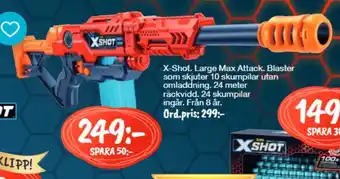 Bo Ohlsson X-Shot. Large Max Attack. Blaster Som Skjuter 10 Skumpilar Utan Omladdning erbjuda