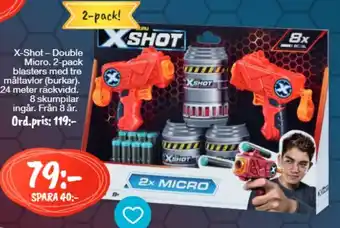 Bo Ohlsson X-Shot-Double Micro 2-pack Blasters Med Tre Måltavlor erbjuda
