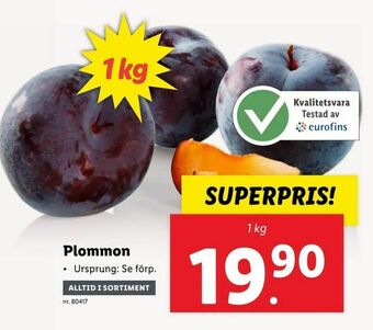 Lidl Plommon erbjuda
