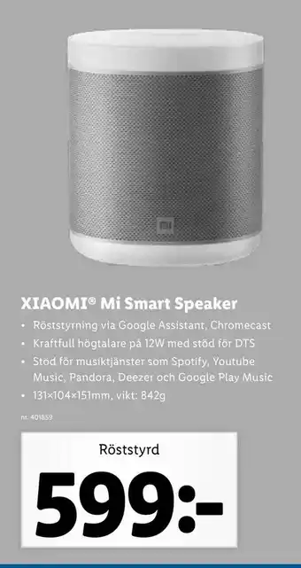 Lidl XIAOMI® Mi Smart Speaker erbjuda