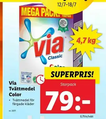 Lidl Via Tvättmedel Color erbjuda