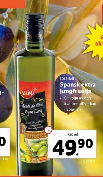 Lidl Spansk extra jungfruolja erbjuda
