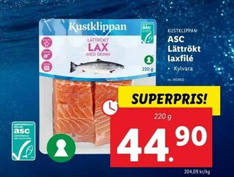 Lidl Asc Lättrökt laxfilé erbjuda