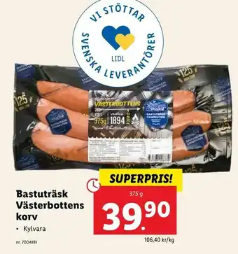 Lidl Bastuträsk Västerbottens korv erbjuda
