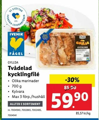 Lidl Tvådelad kycklingfilé erbjuda