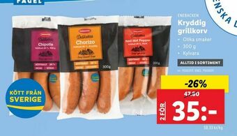 Lidl Kryddig grillkorv erbjuda