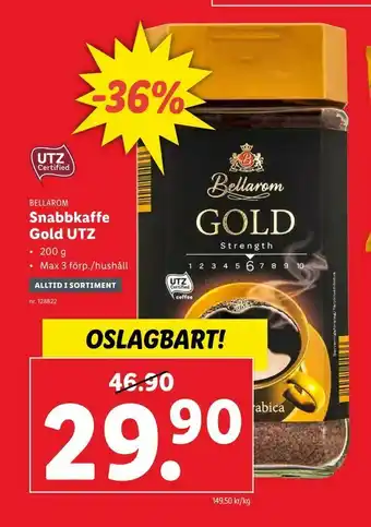 Lidl Snabbkaffe Gold UTZ erbjuda