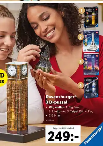 Lidl Ravensburger 3D-Pussel erbjuda