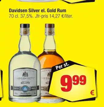 Calle Davidsen silver el. gold rum erbjuda
