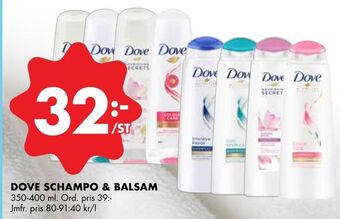 ÖoB Dove schampo & balsam erbjuda