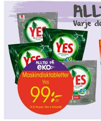 EKO Yes Diskmaskintabs erbjuda