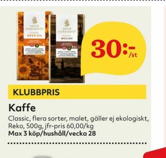 Hemköp Classic Kaffe malet erbjuda