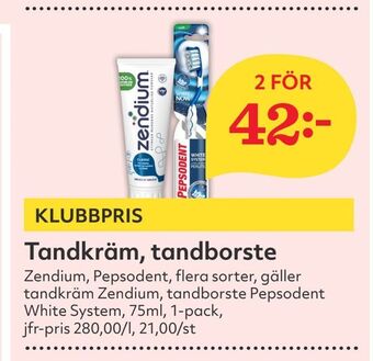 Hemköp Tandkräm, tandborste erbjuda