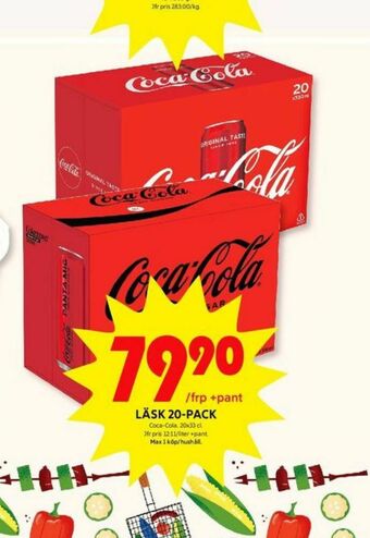 ICA Kvantum Coca Cola Zero Läskedryck erbjuda