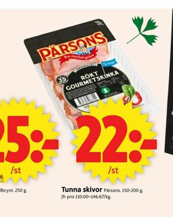 ICA Supermarket Pärsons Skinka erbjuda