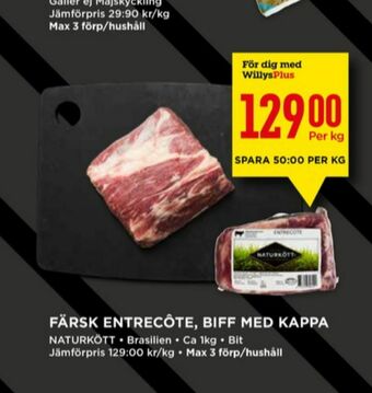 Willys Naturkött Biff erbjuda