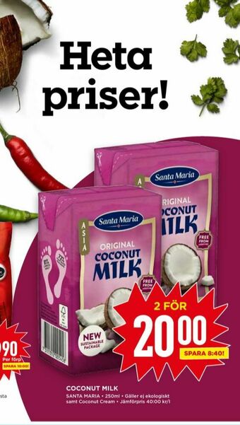 Willys Santa Maria Kokosmjölk erbjuda