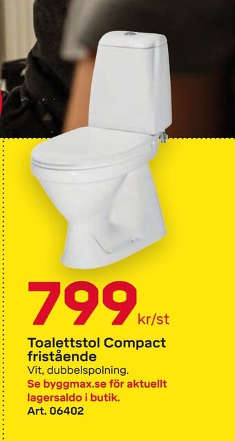 Byggmax Toalettstol compact fristående erbjuda