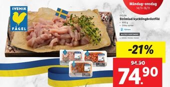 Lidl Strimlad kycklingbröstfilé erbjuda