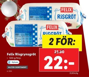Lidl Felix risgrynsgröt erbjuda
