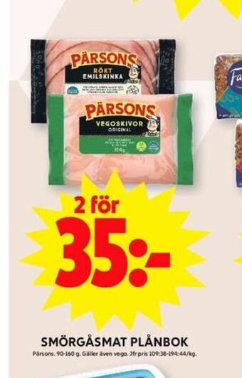ICA Maxi Pärsons vegetarpålägg erbjuda