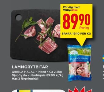 Willys Qibbla halal lammgrytbitar erbjuda
