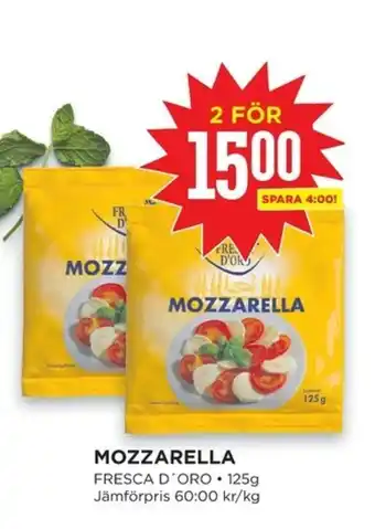 Willys Fresco D'Oro Mozzarella 125g erbjuda