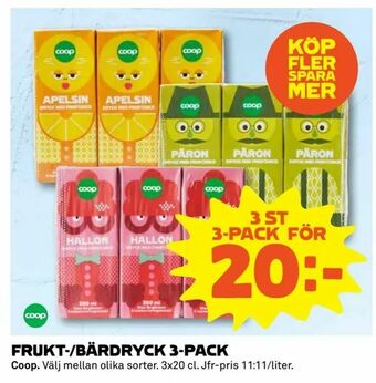 Coop Extra Frukt-/bärdryck 3-pack erbjuda