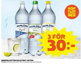 Coop Extra Mineralvatten/kolsyrat vatten erbjuda