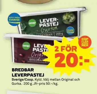 Stora Coop Bredbar leverpastej erbjuda