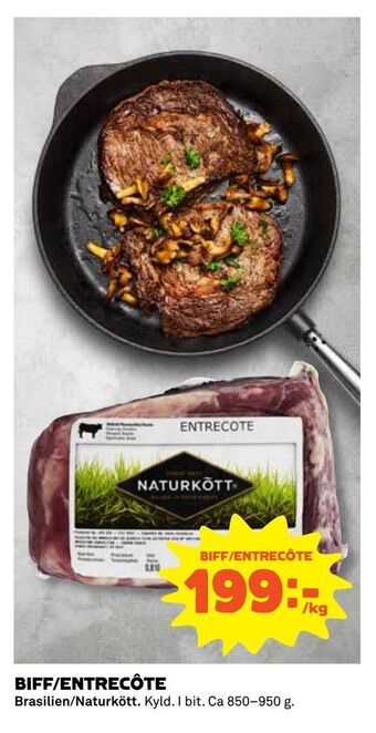 Coop Konsum Biff/entrecôte erbjuda
