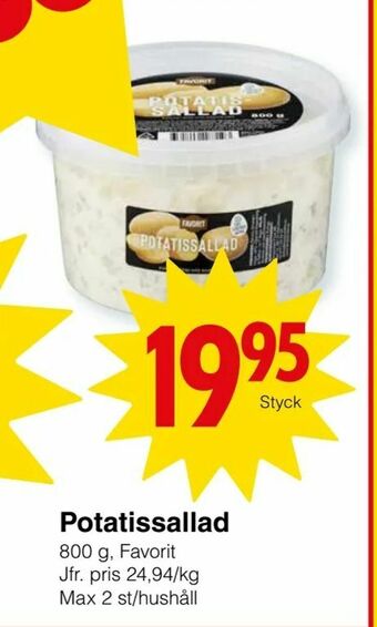 Matöppet Potatissallad erbjuda
