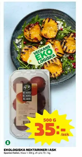 Coop Extra Ekologiska nektariner i ask erbjuda
