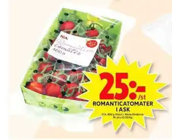 ICA Maxi ICA Romanticatomater I Ask 400g erbjuda