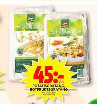 ICA Maxi Peka Potatisgratäng, Rotfruktsgratäng 2000g erbjuda