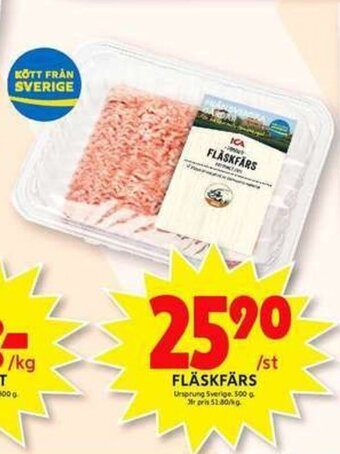 ICA Maxi Fläskfärs 500g erbjuda