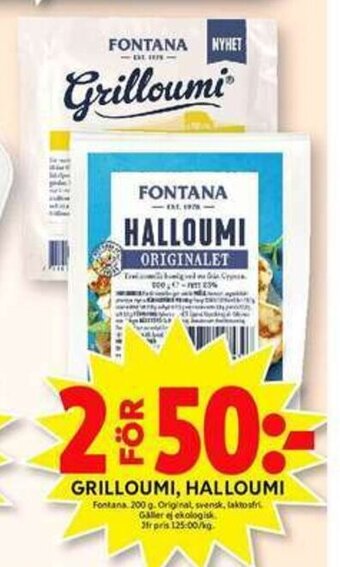 ICA Maxi Fontana Grilloumi, Halloumi 200g erbjuda