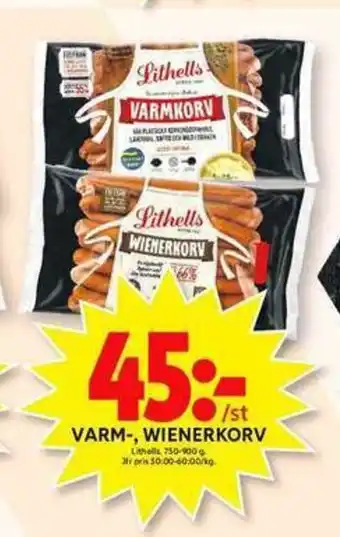 ICA Maxi Varm-, Wienerkorv 750-900g erbjuda