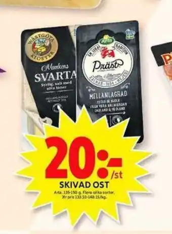 ICA Maxi Arla Skivad Ost 135-150g erbjuda