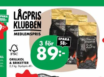 ÖoB Dancoal Grillkol/briketter erbjuda