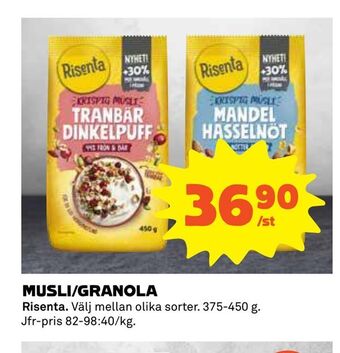 Coop Musli/granola erbjuda