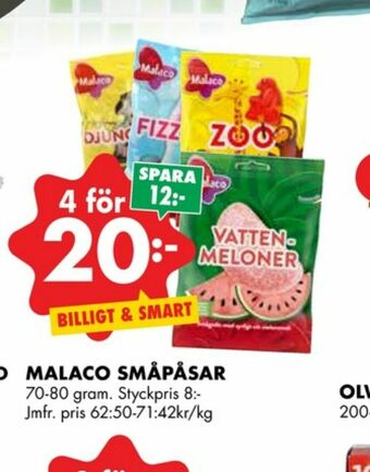 ÖoB Malaco Godispåsar erbjuda