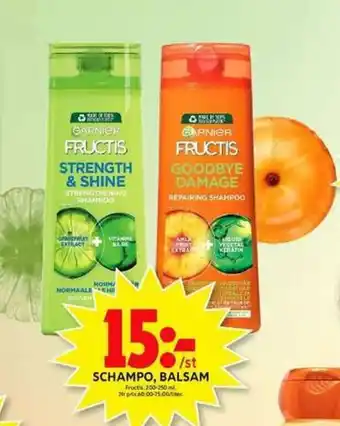 ICA Maxi Garnier Schampo. Balsam 200-250ml erbjuda