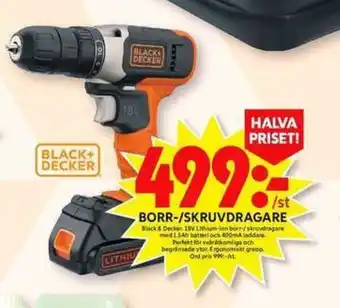 ICA Maxi Black & Decker Borr-/Skruvdragare erbjuda