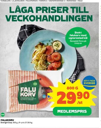 Coop Coop falukorv erbjuda