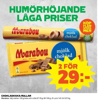 Coop Marabou choklad erbjuda