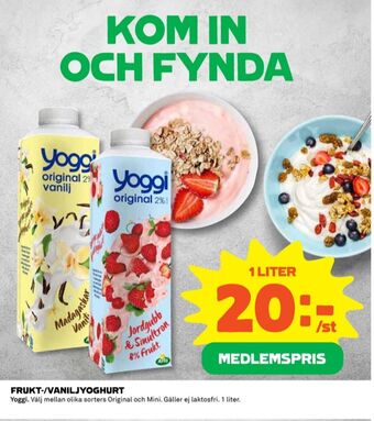 Coop Yoggi yoghurt erbjuda