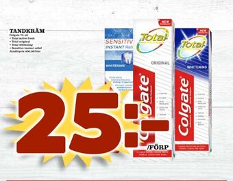 Matdax Colgate tandkräm erbjuda
