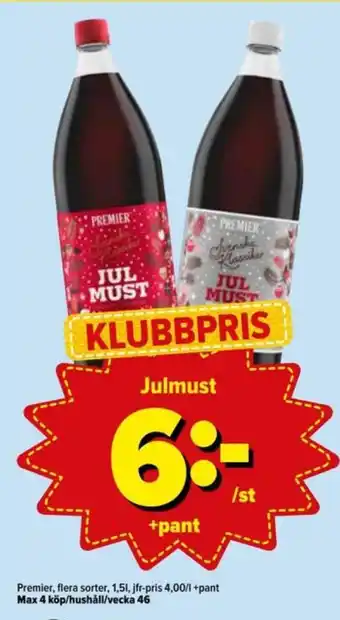 Östenssons Premier julmust erbjuda