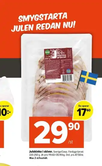 Coop Extra Coop julskinka erbjuda